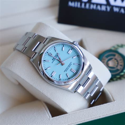 rolex oyster perpetual 36 turquoise blue dial|Rolex Oyster Perpetual 36 thickness.